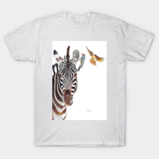 Horse Whisperer - zebra coloured pencil drawing T-Shirt